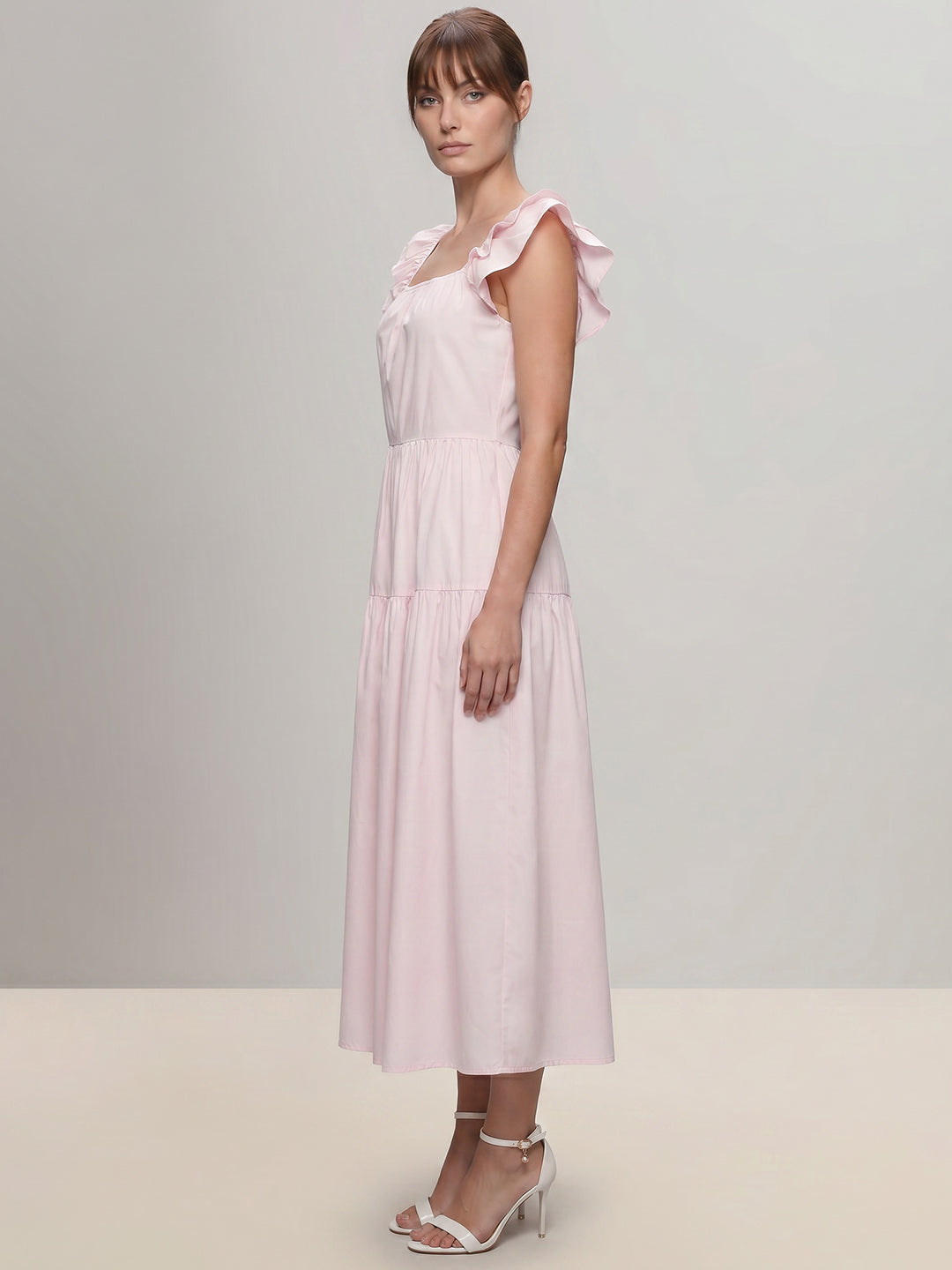 Pink Tiered Fit & Flare Dress