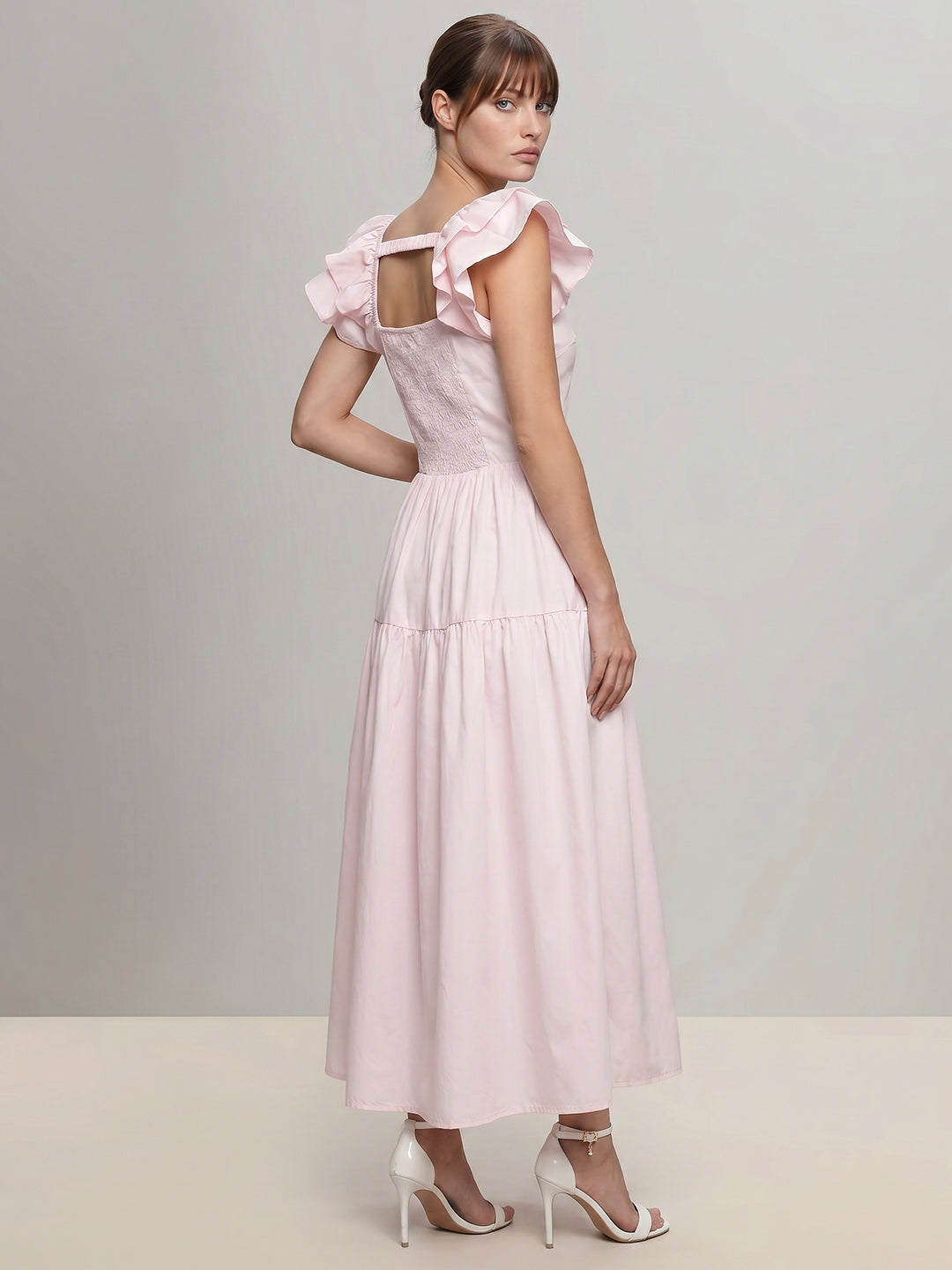 Pink Tiered Fit & Flare Dress