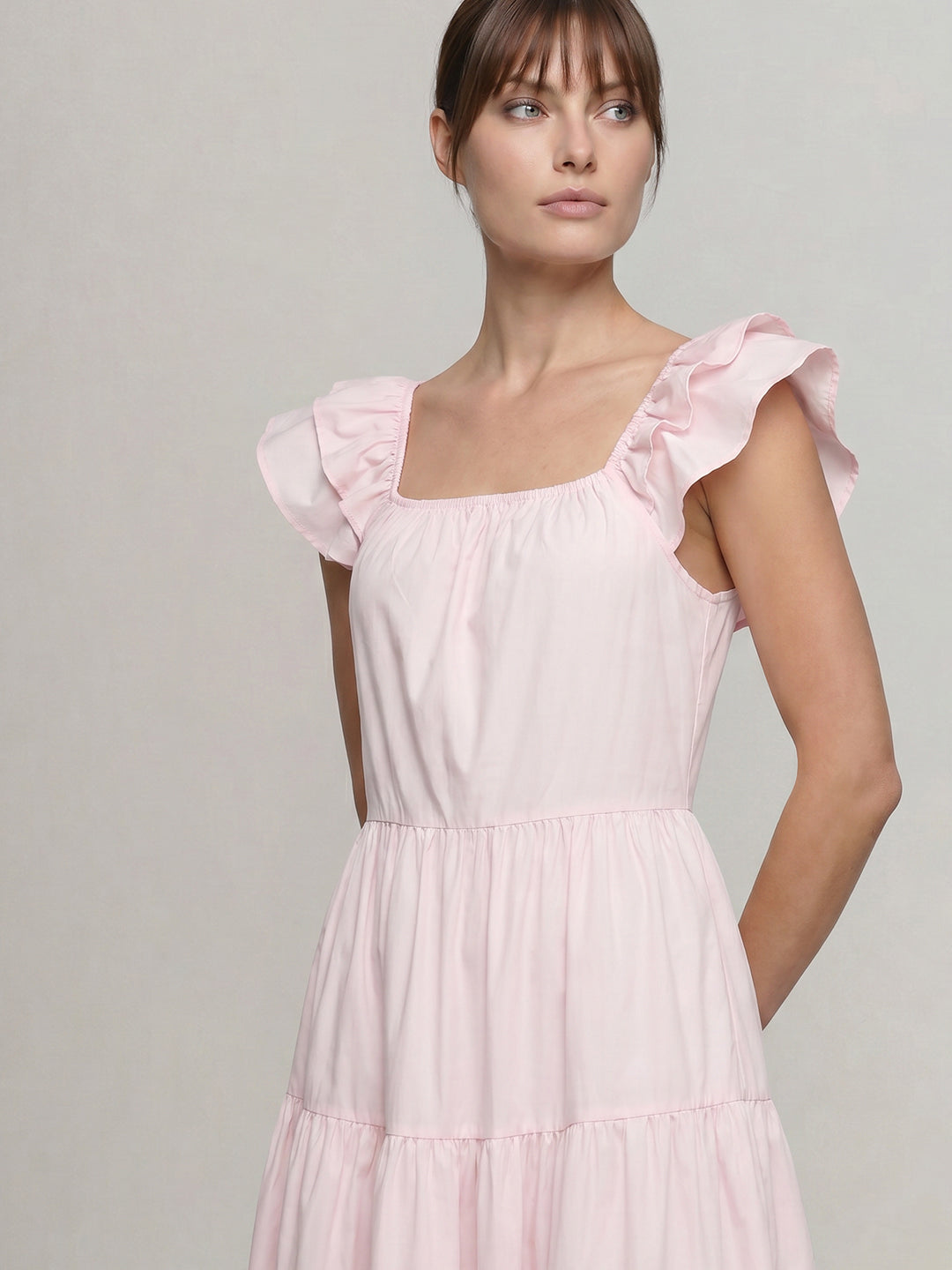 Pink Tiered Fit & Flare Dress