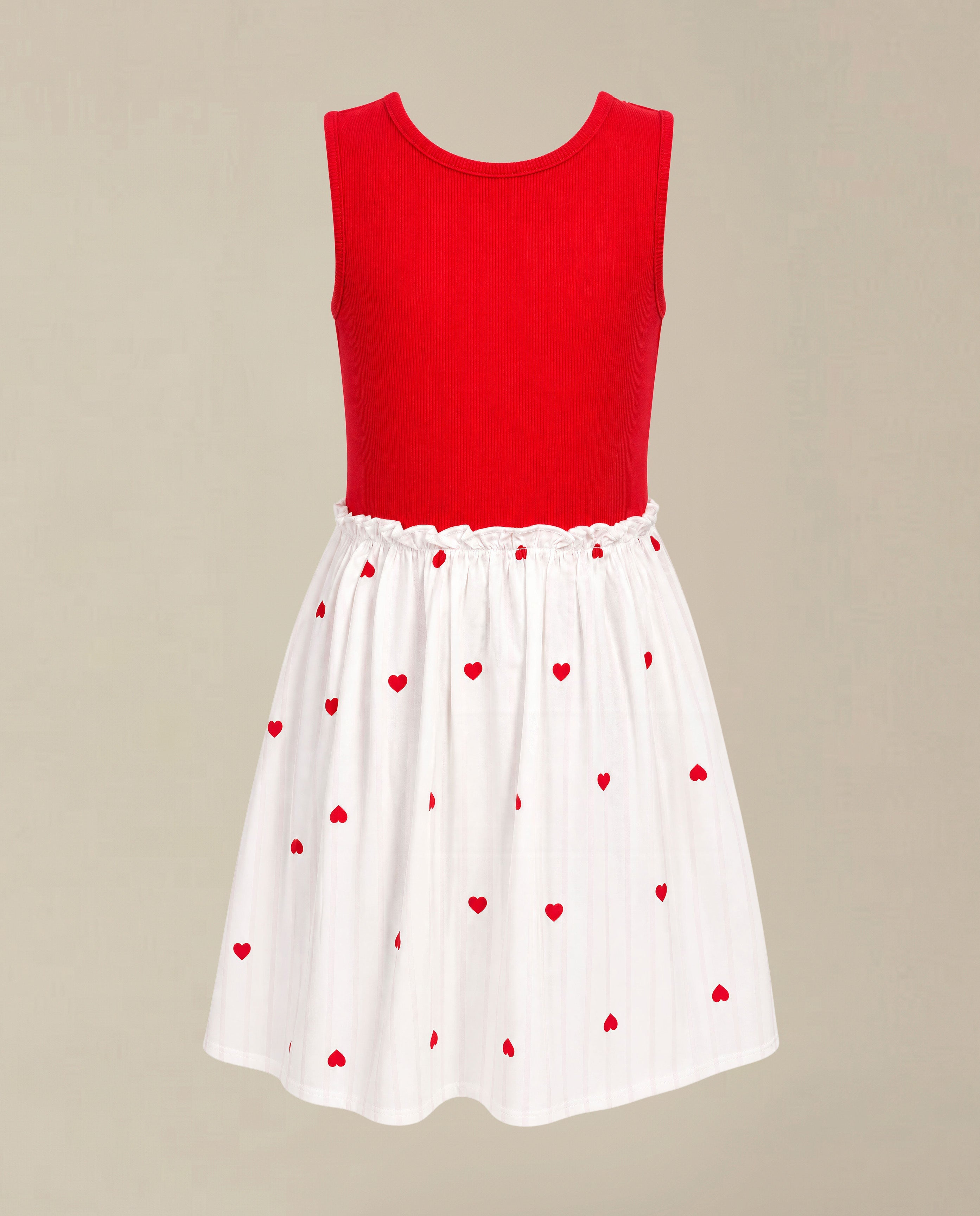 GIRLS Heart Print Fit & Flare Dress