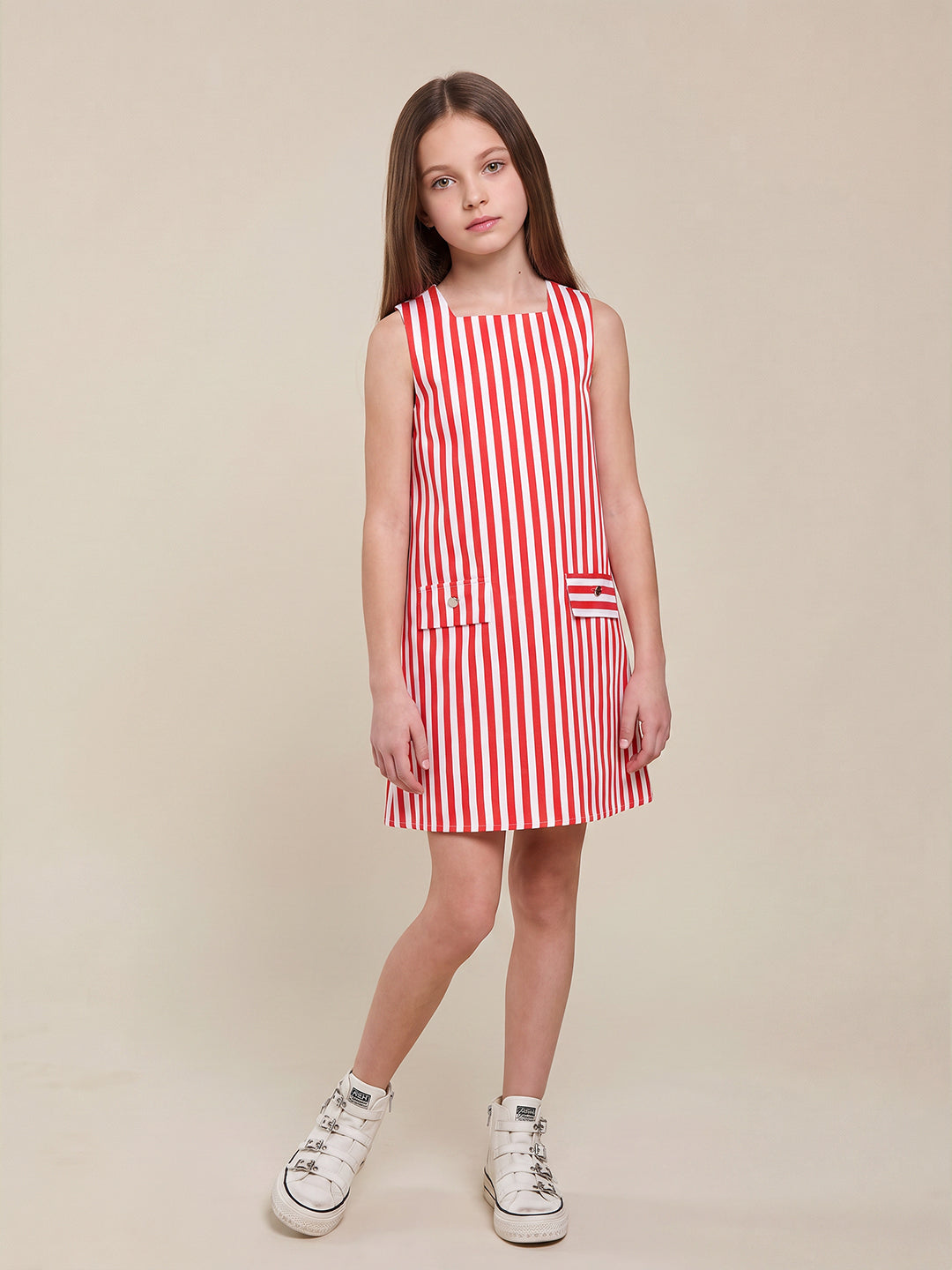 GIRLS Red Striped Dress