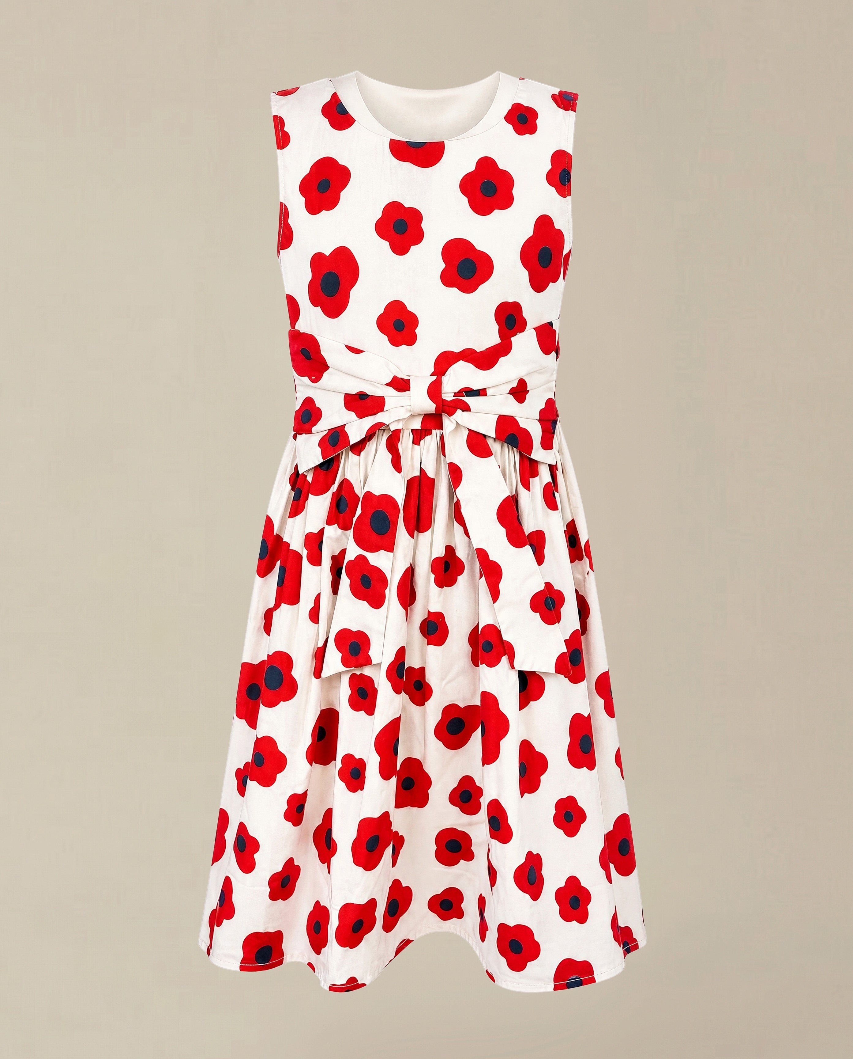 GIRLS Floral Print Bow Detail Dress