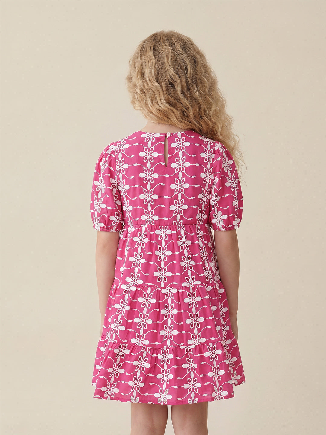 GIRLS Pink Embroidered Dress