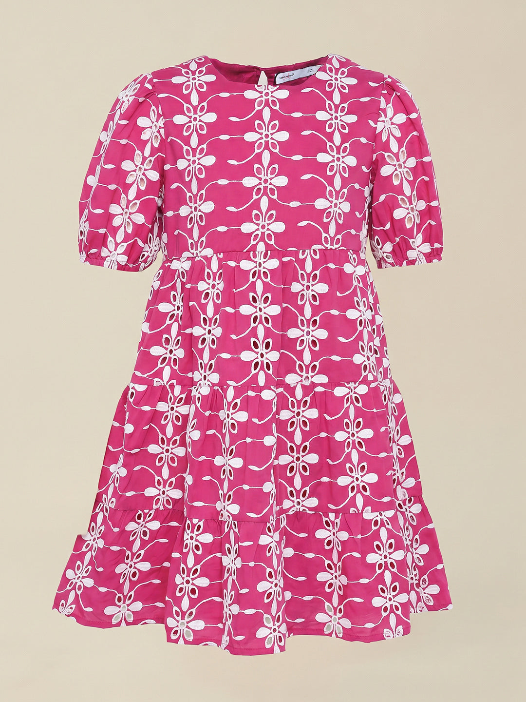 GIRLS Pink Embroidered Dress