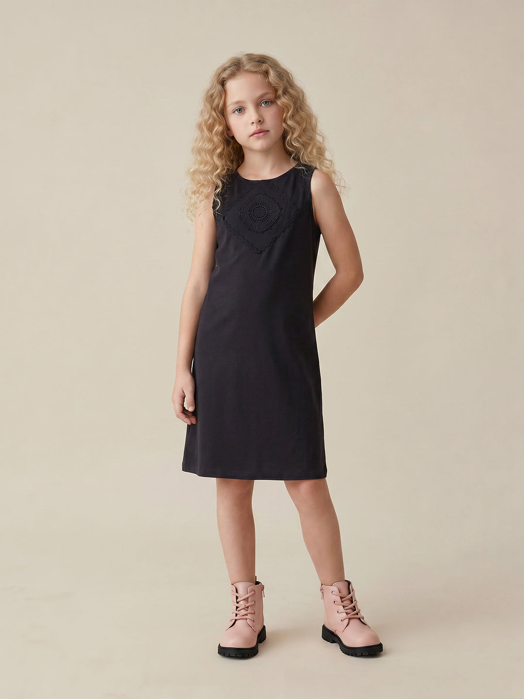 GIRLS Black Fit & Flare Dress