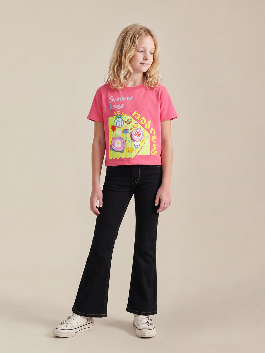 GIRLS Pink Printed T-shirt
