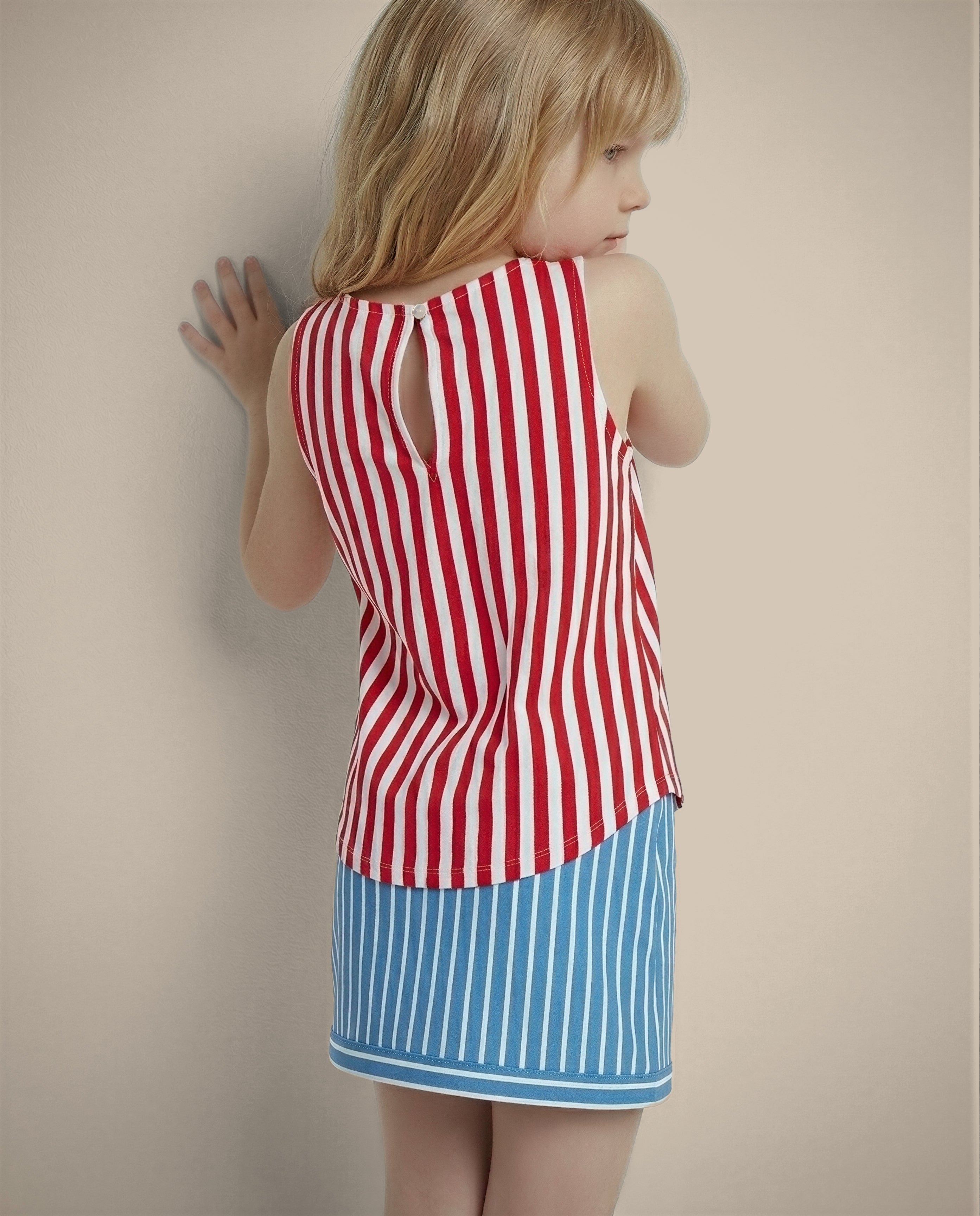 GIRLS Red Striped Cotton Top
