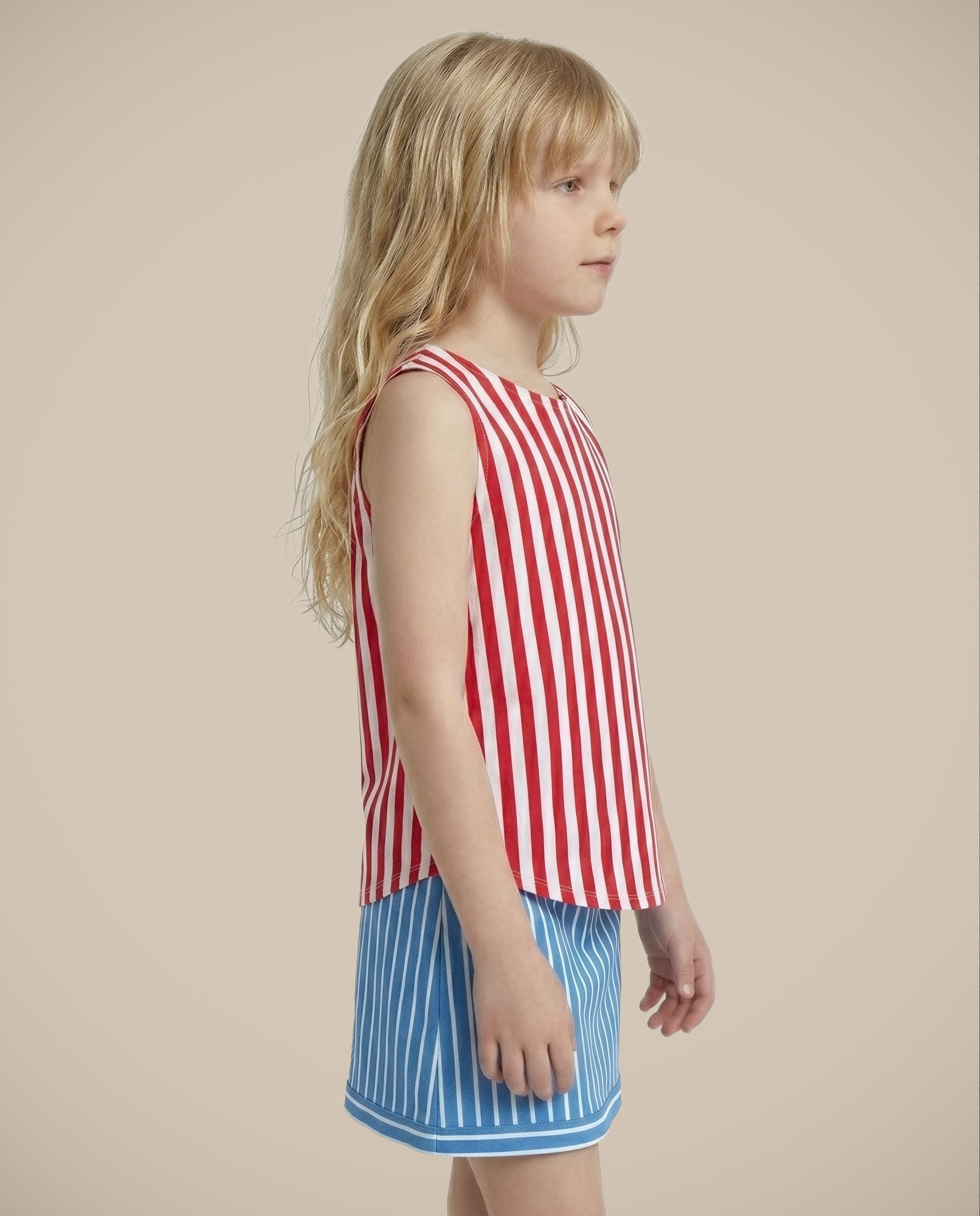 GIRLS Red Striped Cotton Top