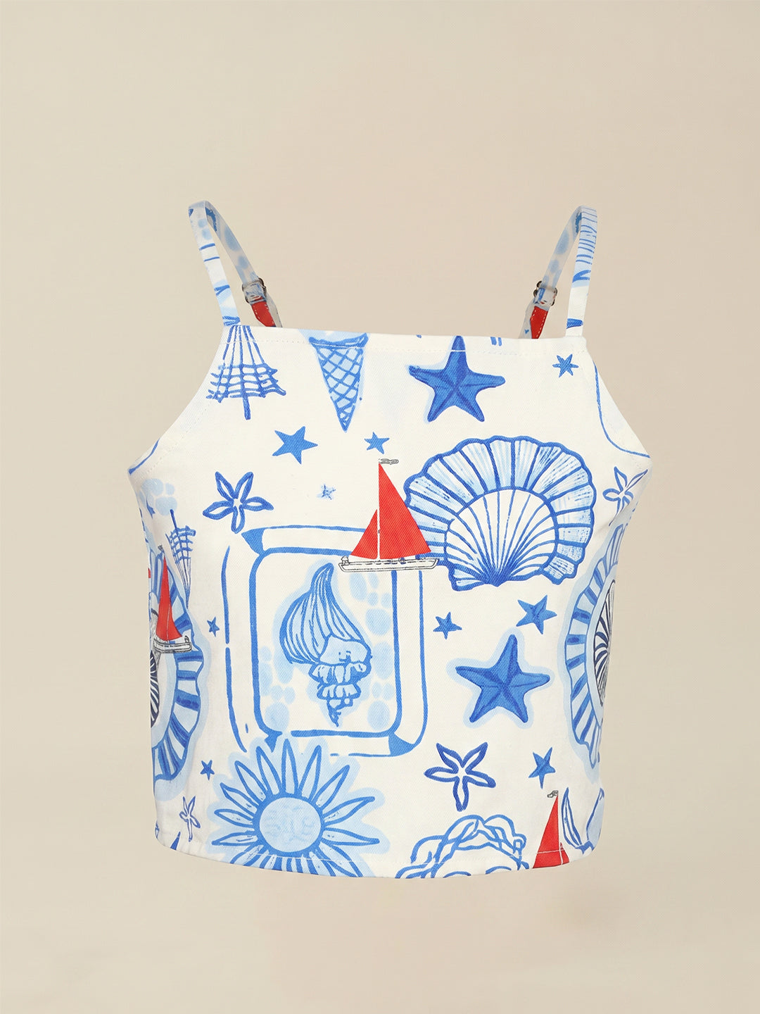 GIRLS White Printed Cotton Top