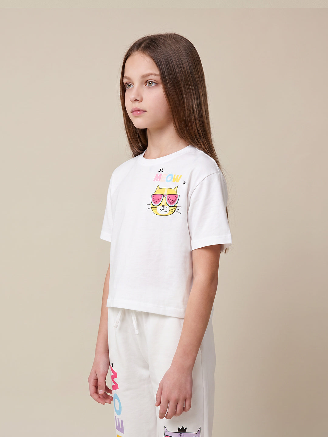 GIRLS White Printed Top