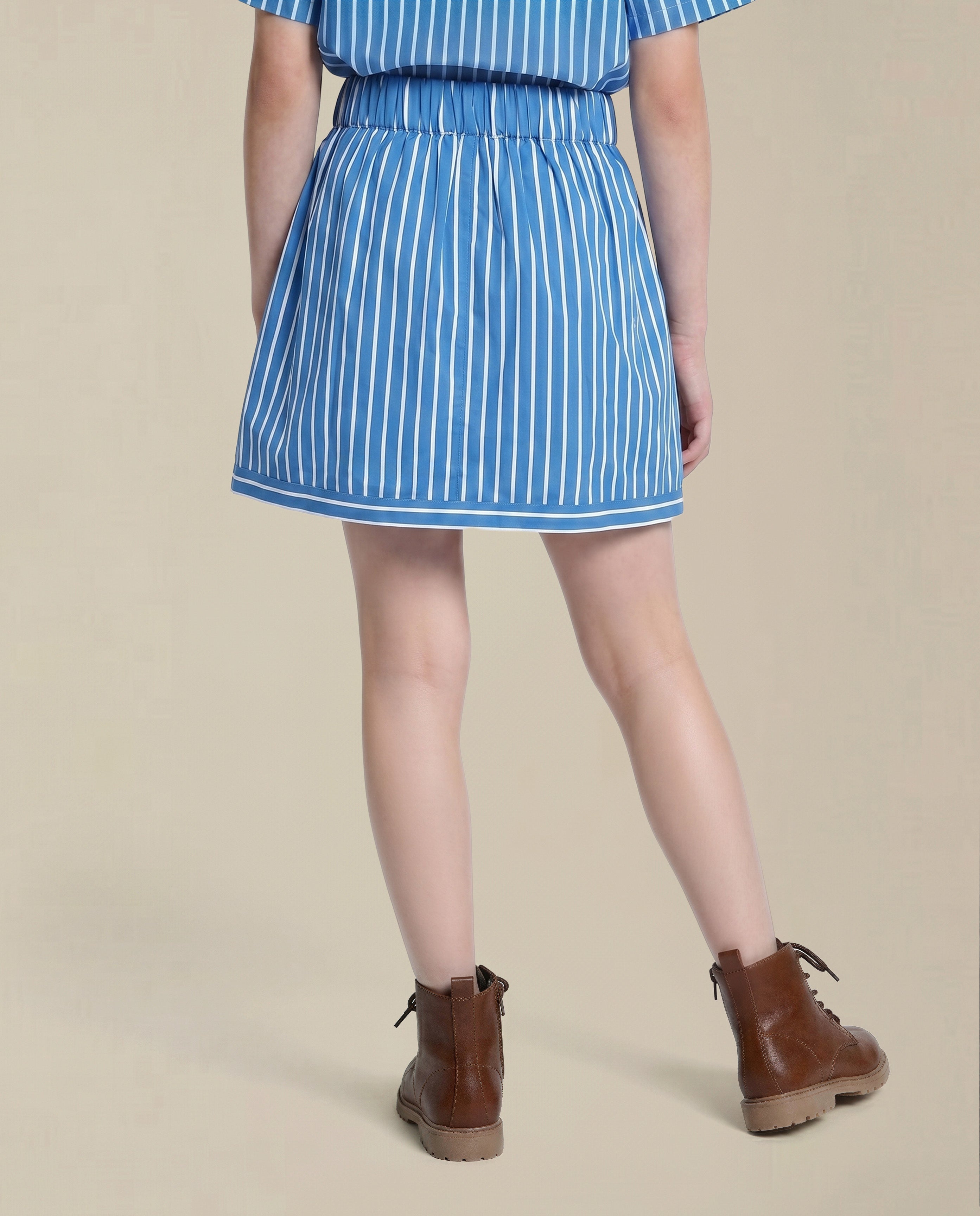GIRLS Blue Striped Skirt