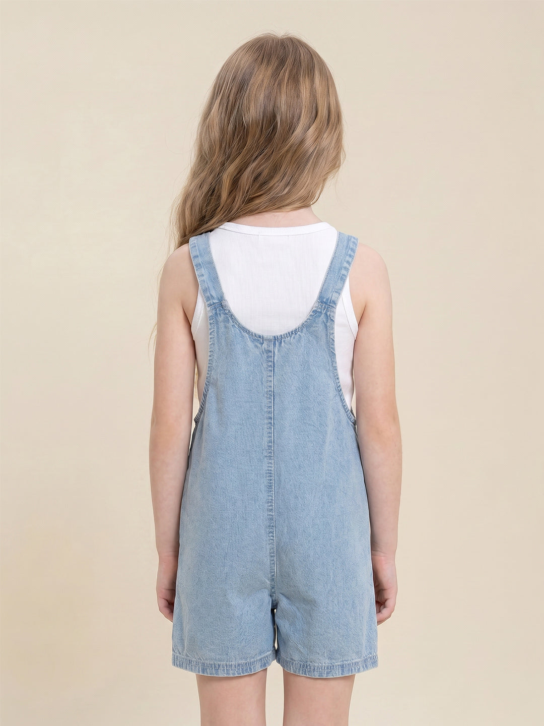 GIRLS Blue Denim Playsuit