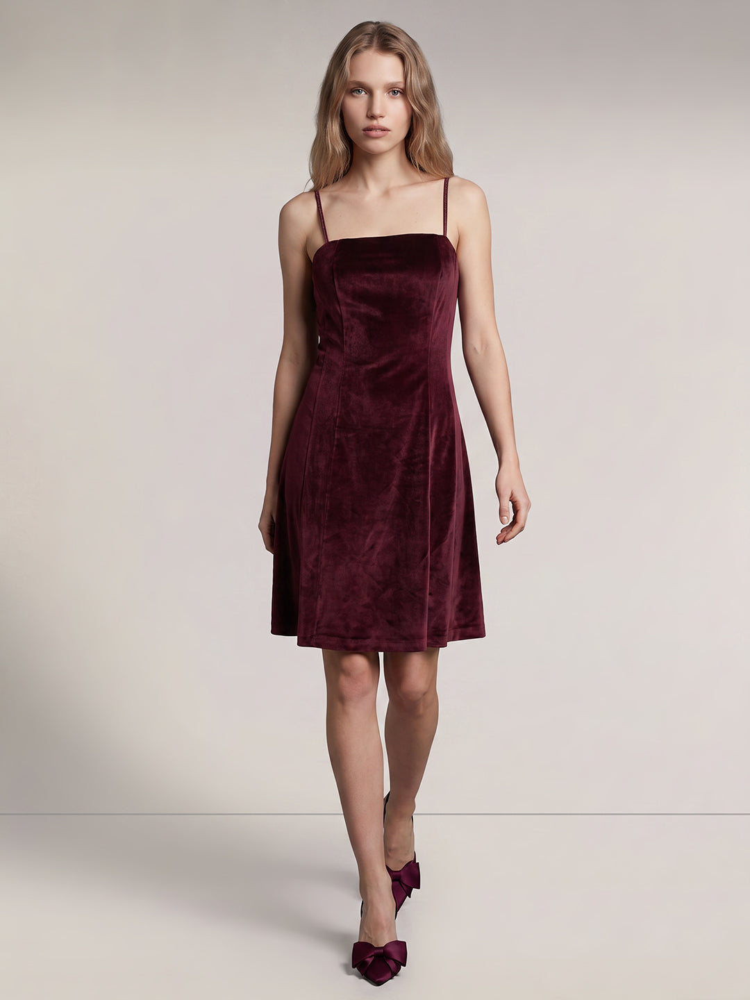 Velvet Fit & Flare Mini Dress
