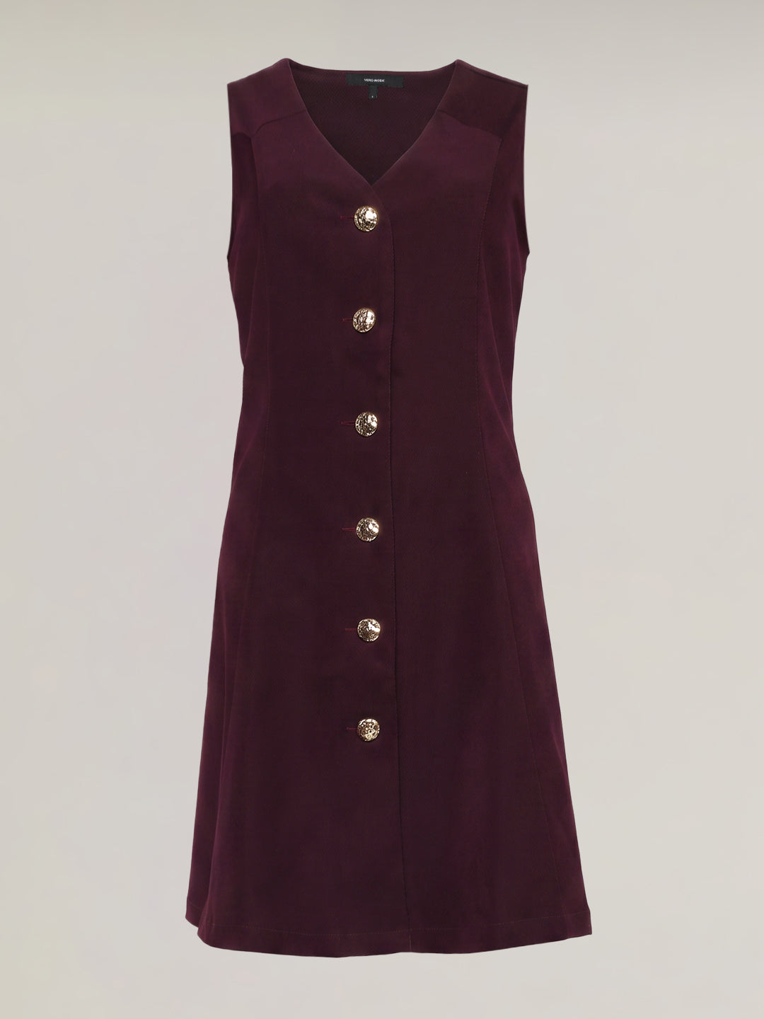 Burgundy V-Neck Dress