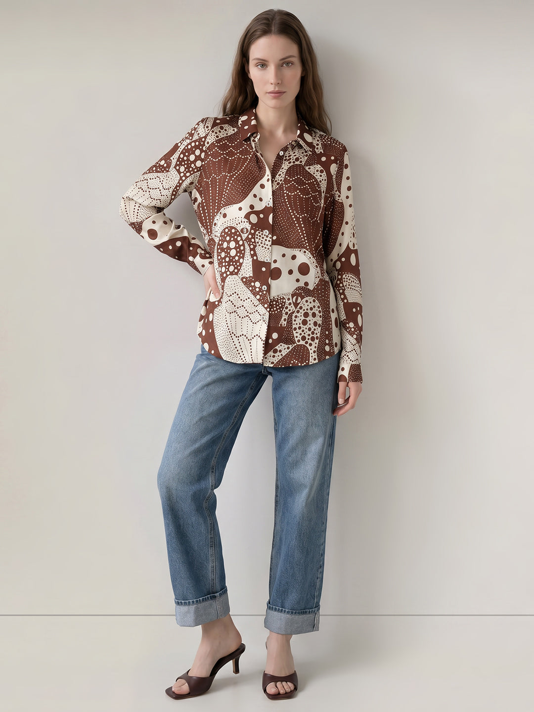 Brown Printed Shirt