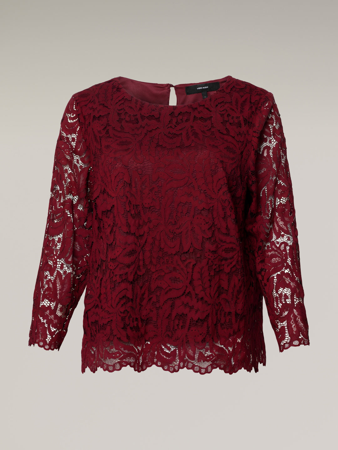 Dark Red Lace Top