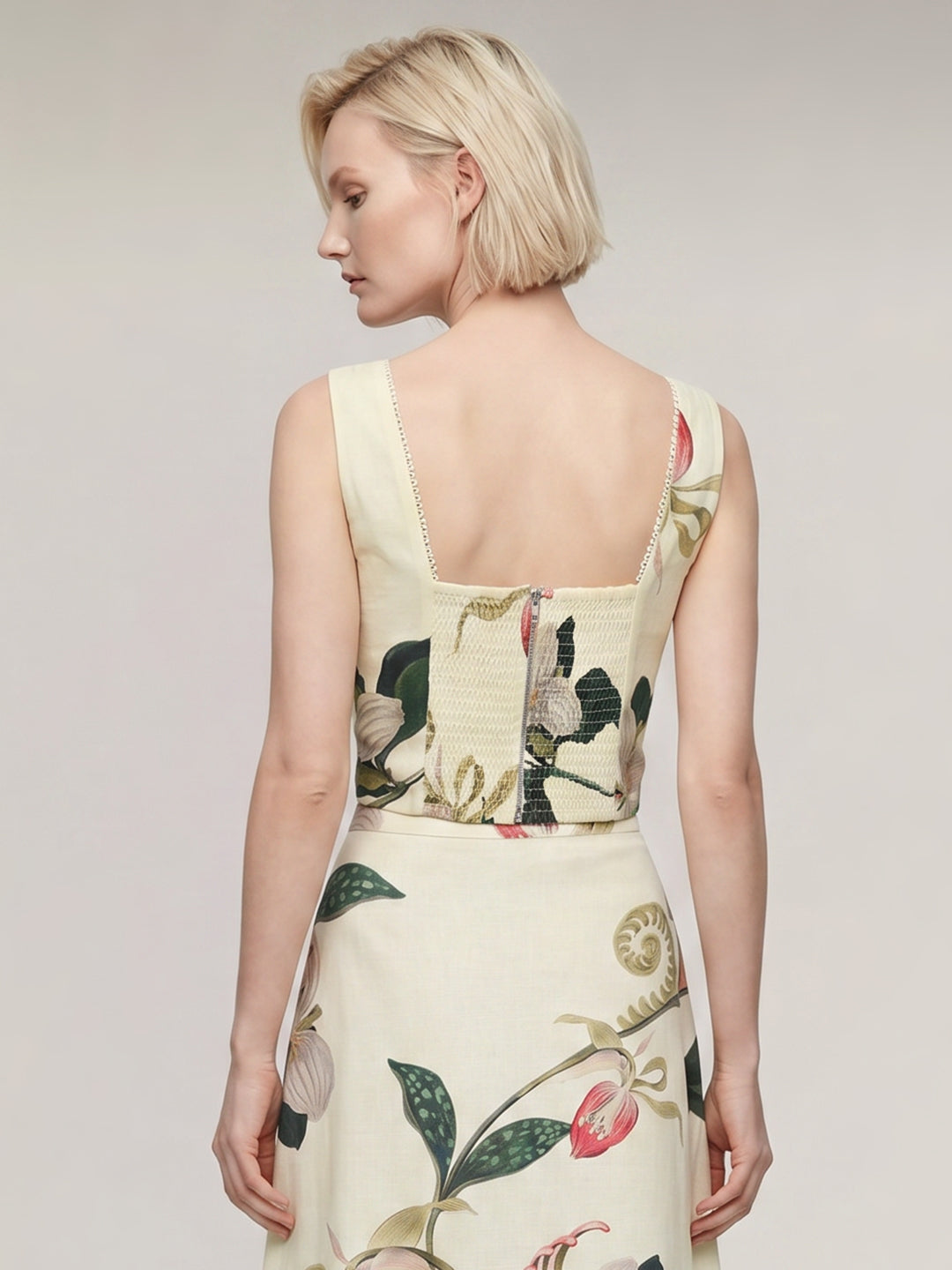 Off-White Floral Print Top