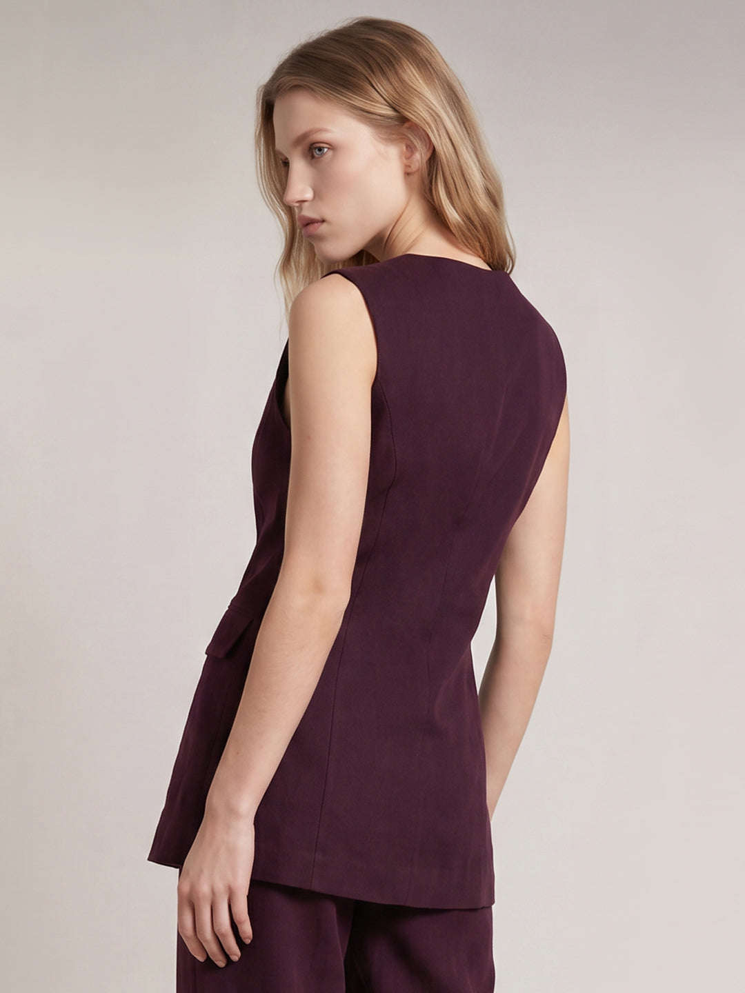 Button-Front Longline Waistcoat