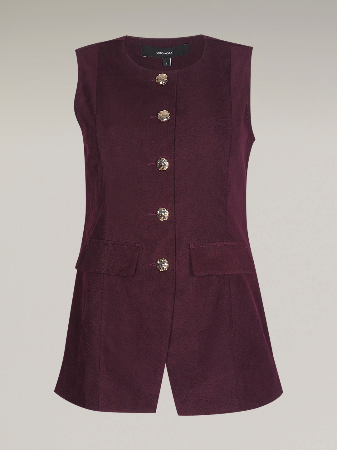 Button-Front Longline Waistcoat