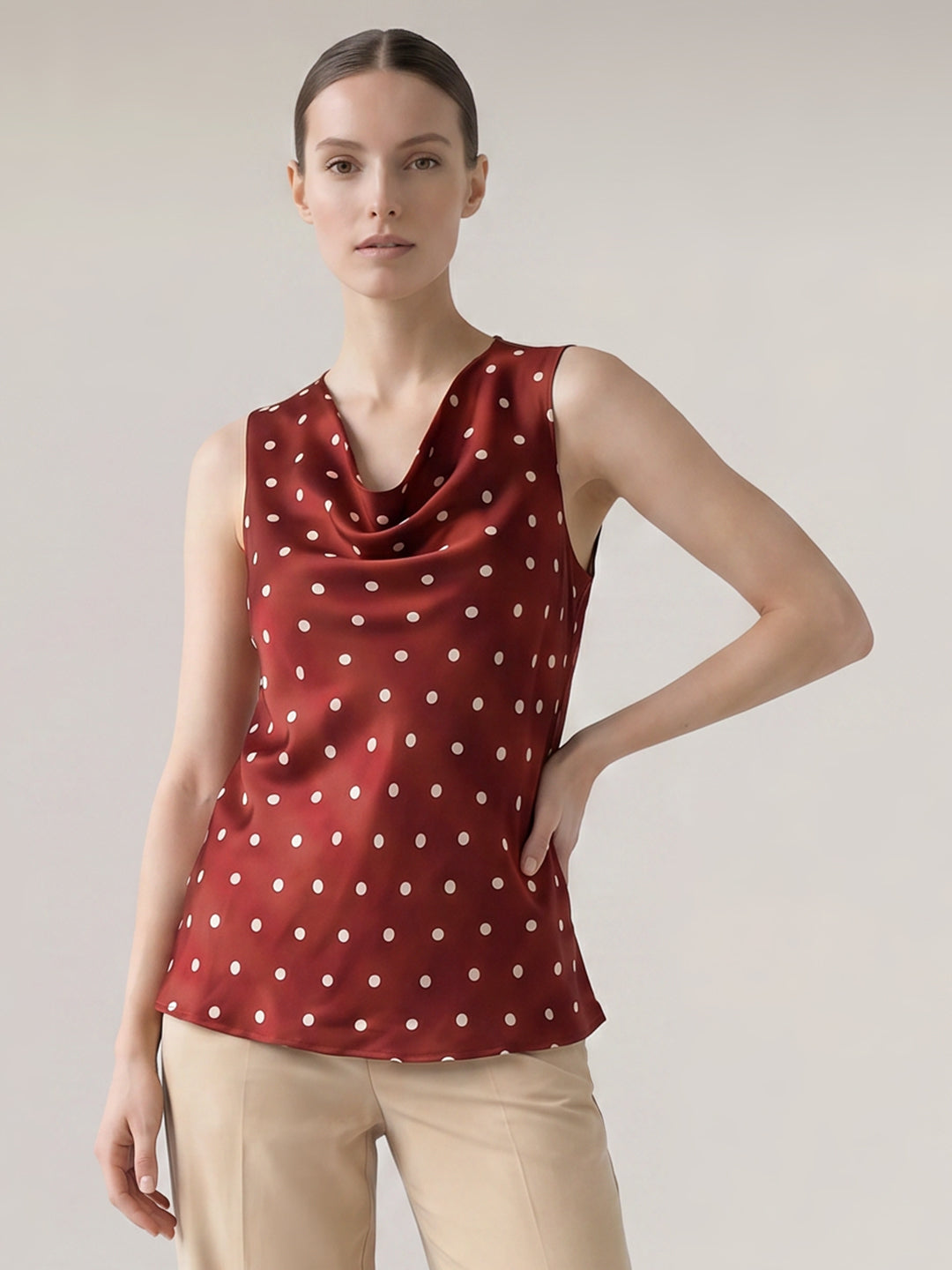 Brown Polka Dot Top