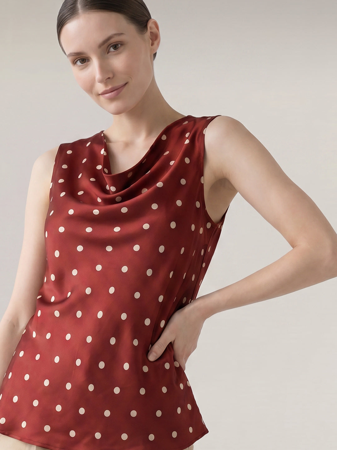 Brown Polka Dot Top