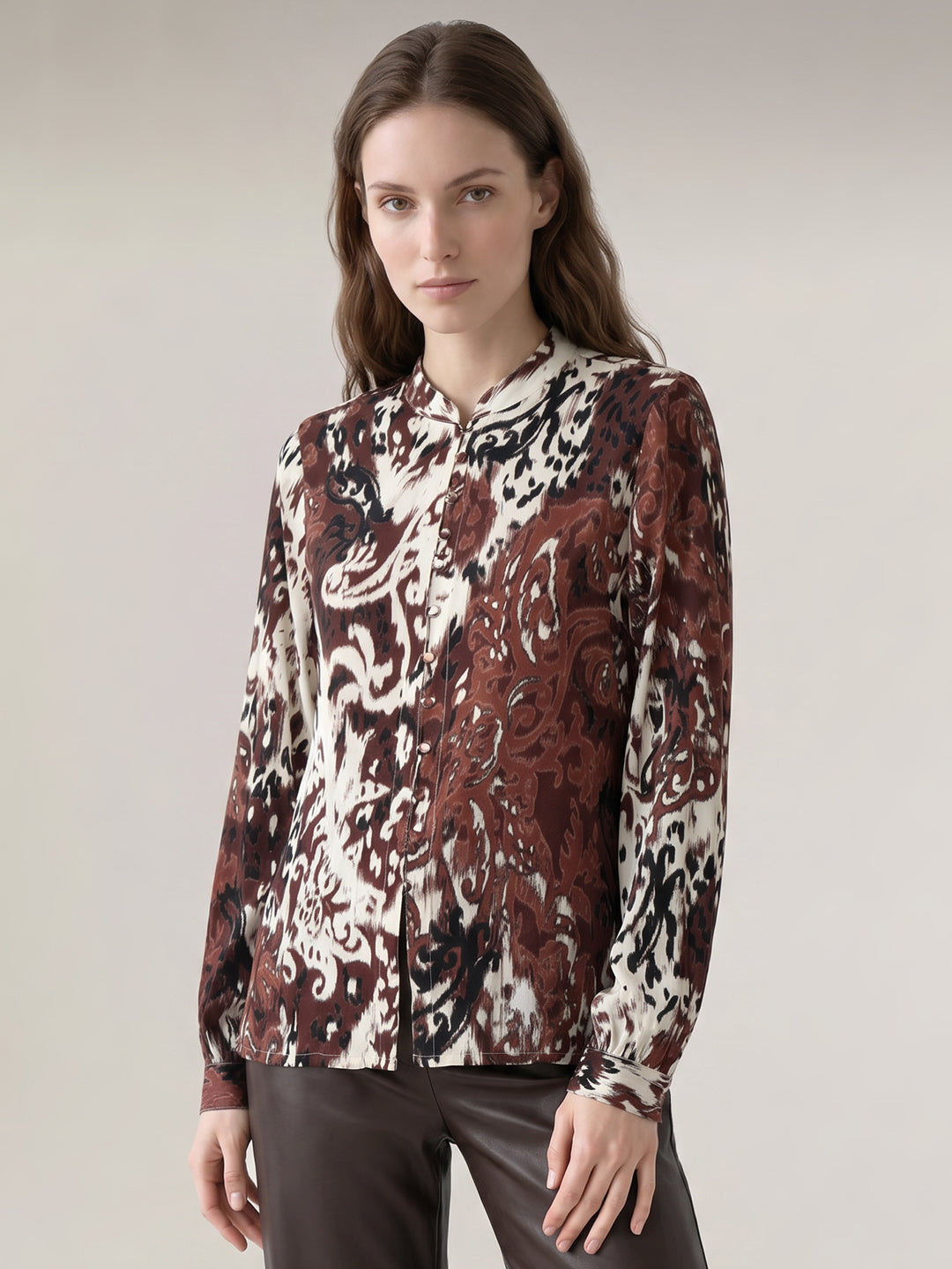 Brown Printed Top