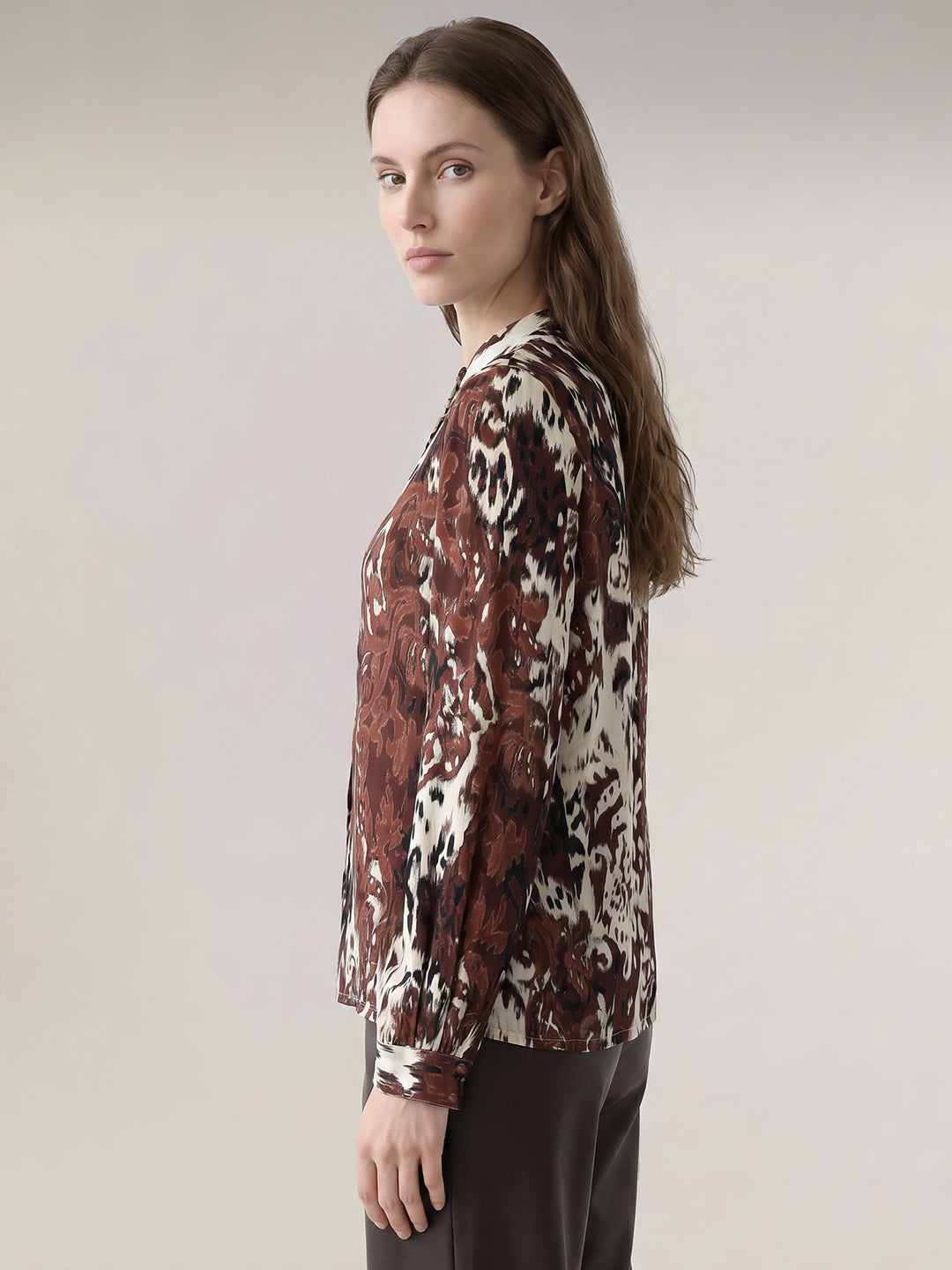 Brown Printed Top