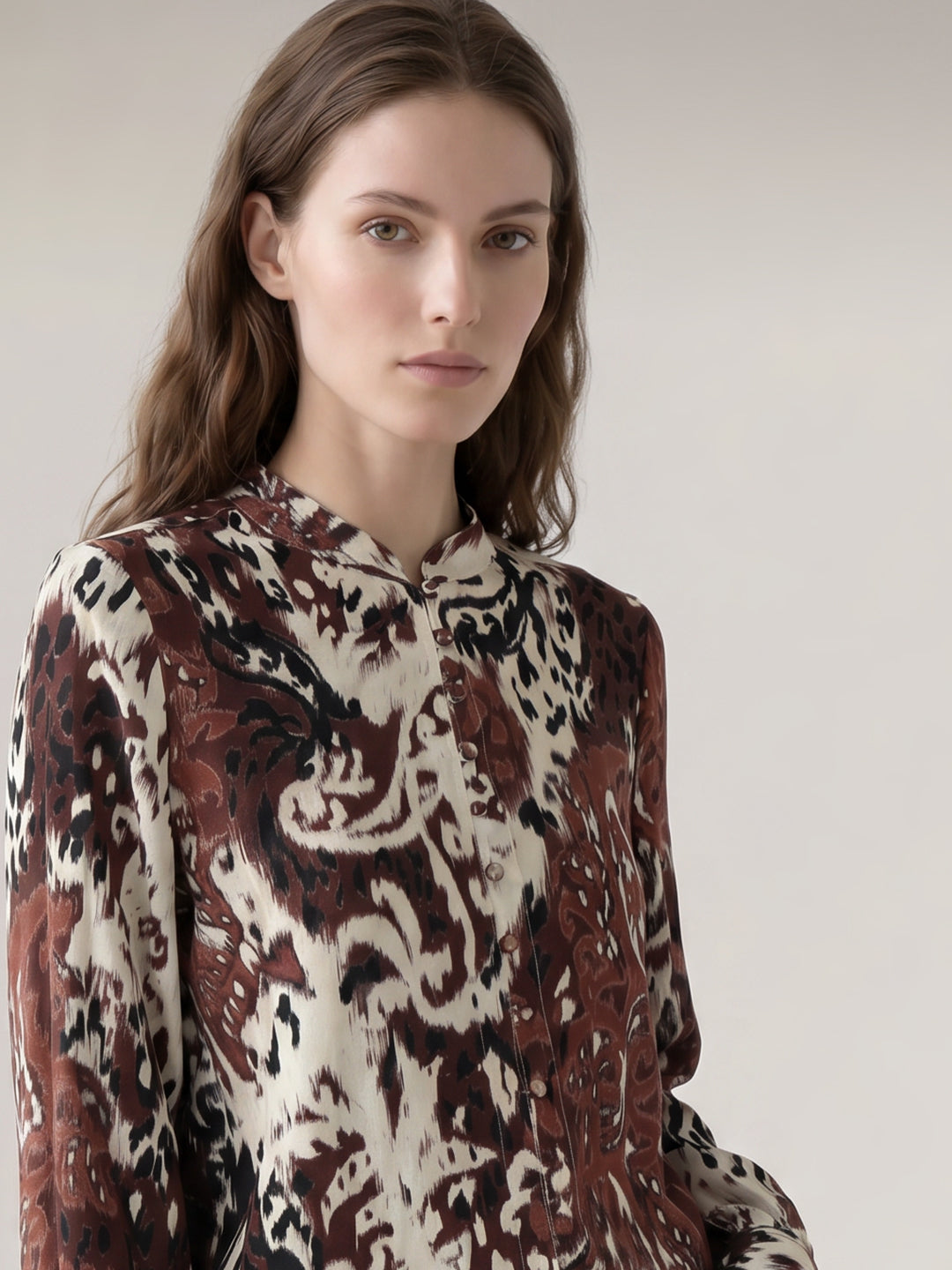 Brown Printed Top