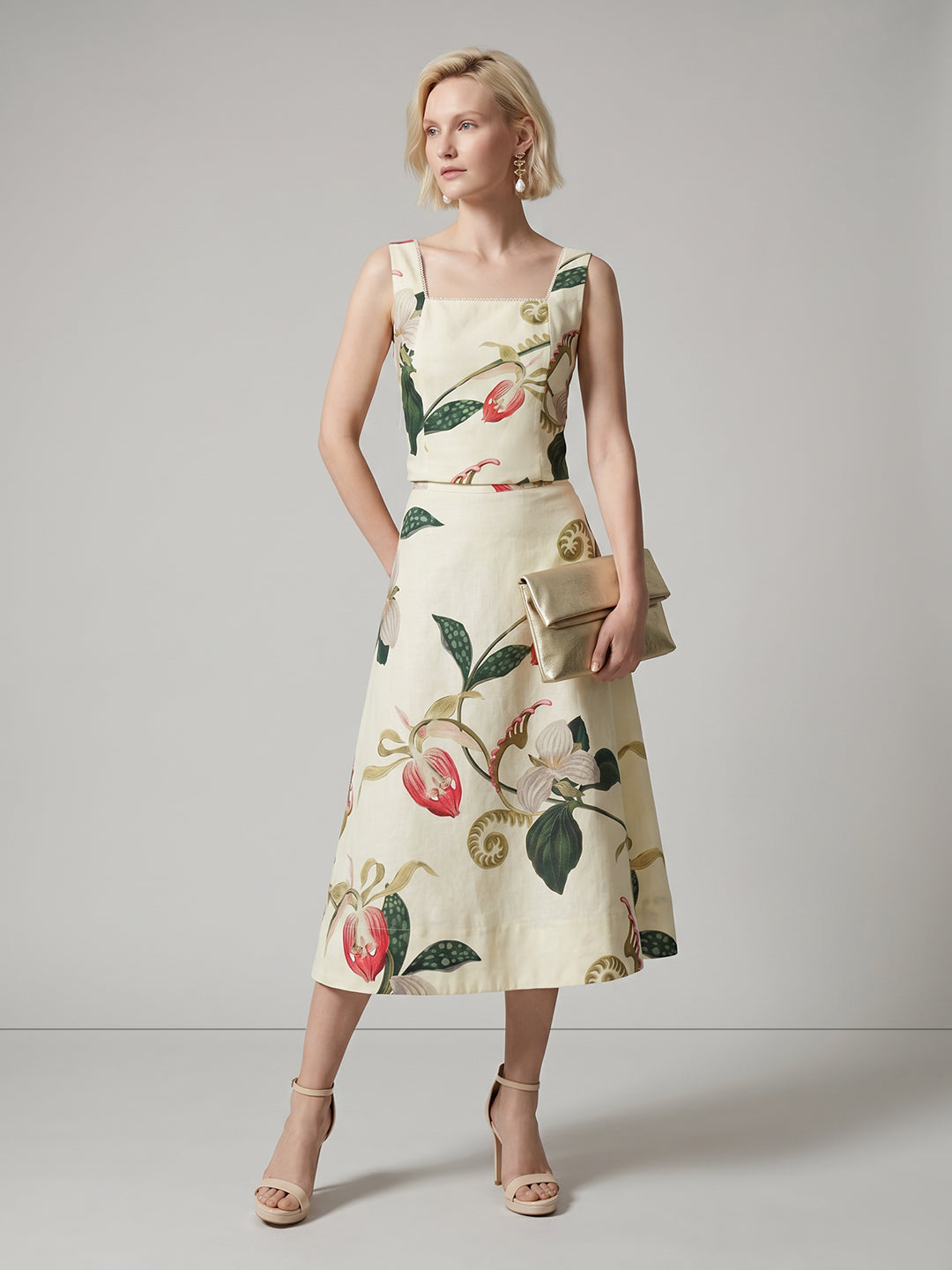 Floral High Rise Skirt