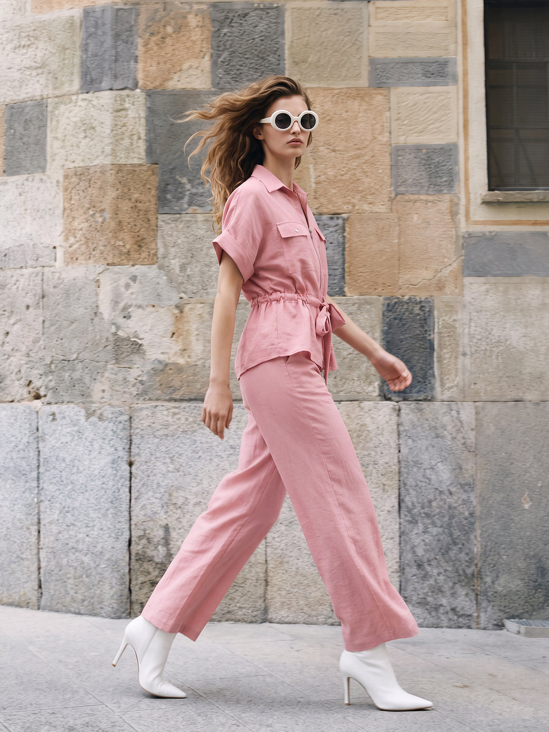 Pink High Rise Pants