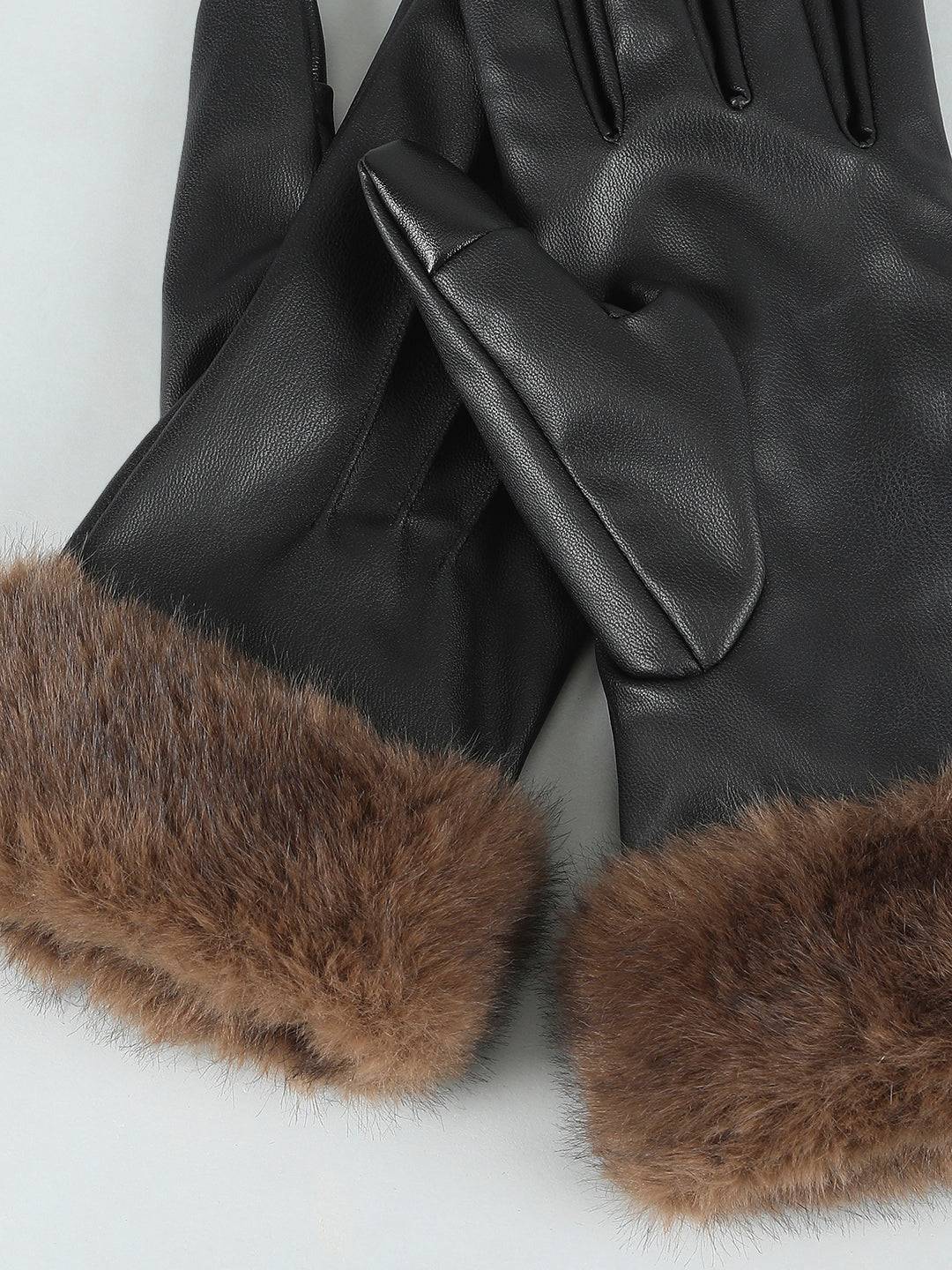 Black Faux Fur Gloves