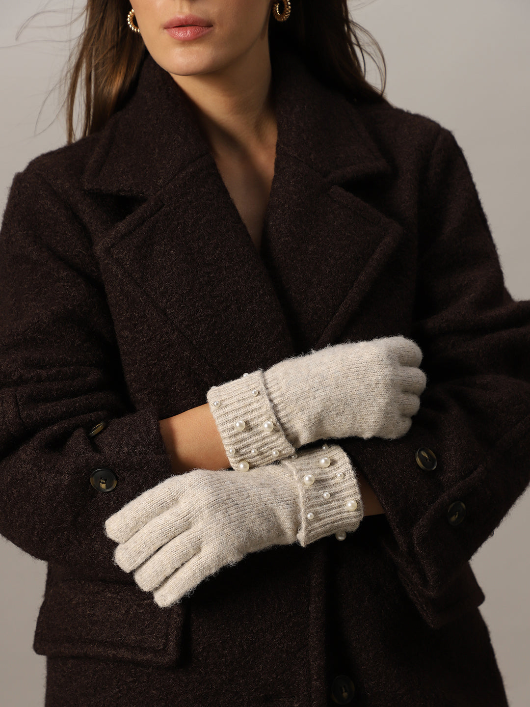 Knitted Embellished Gloves