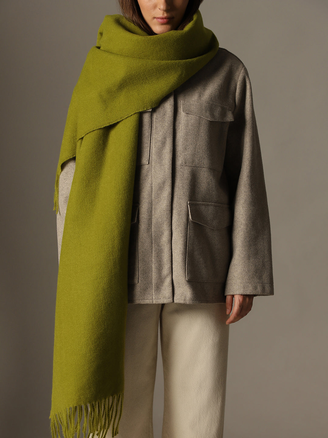 Green Soft Brushed Scarf
