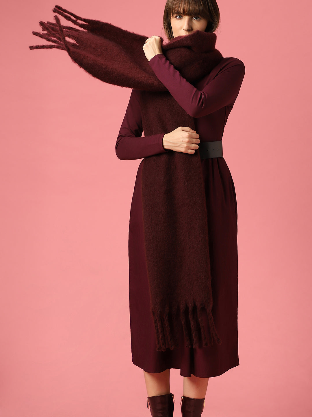Burgundy Long Scarf