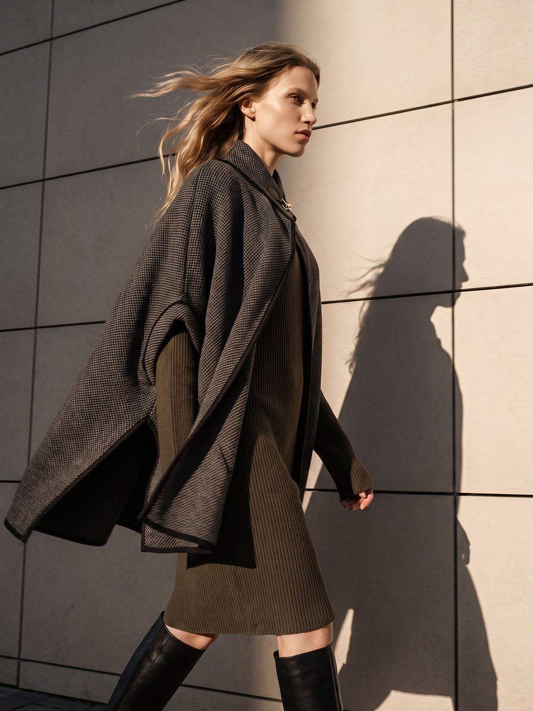 Grey Knitted Cape