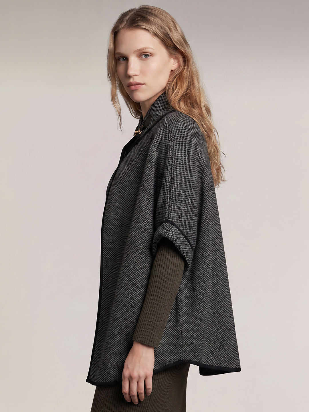 Grey Knitted Cape