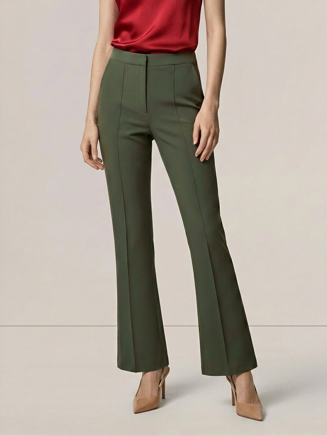 Green Flared Pants
