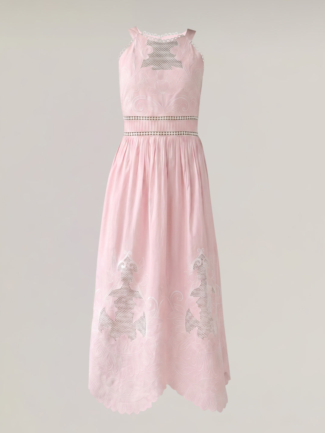 Pink Embroidered Maxi Dress