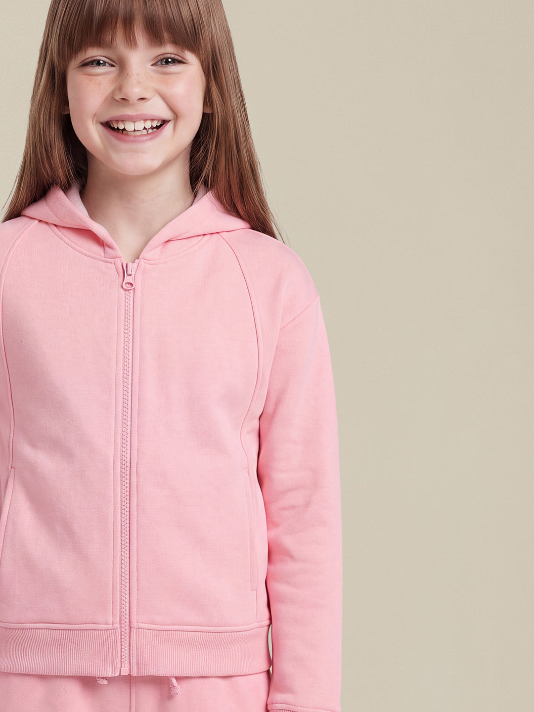 GIRLS Pink Zip Up Hoodie