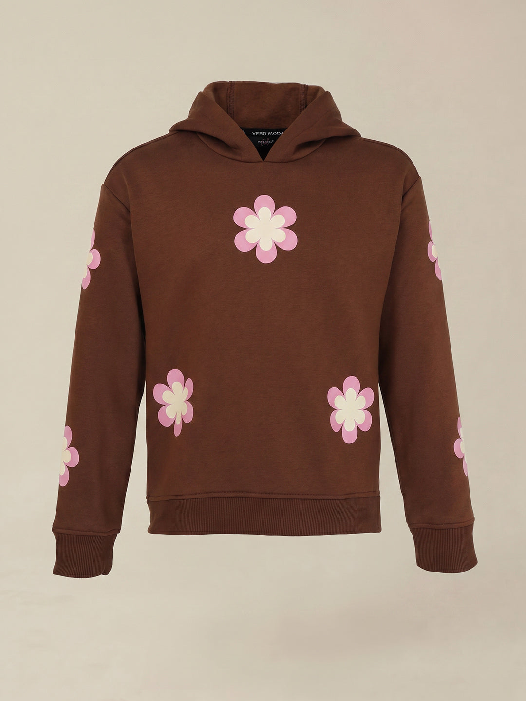 GIRLS Brown Floral Hoodie