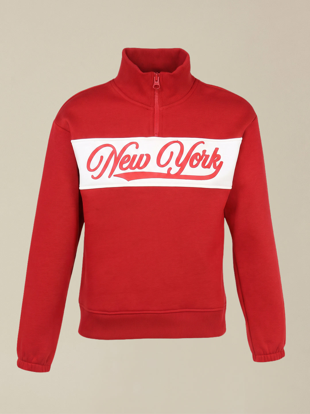 GIRLS Red High Neck Sweatshirt