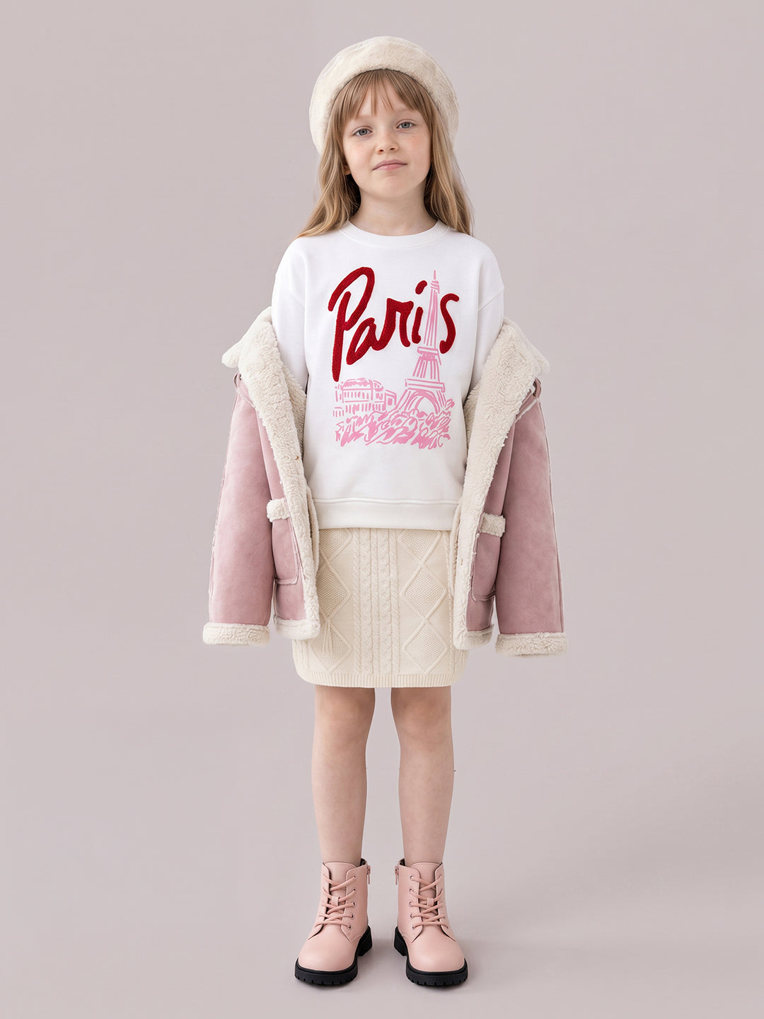 GIRLS White Printed Sweatshirt