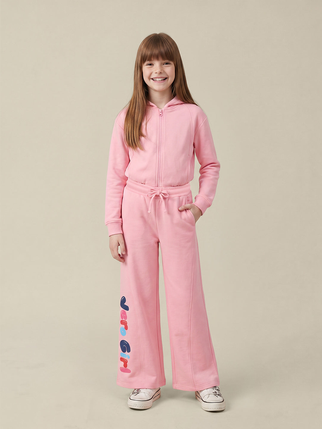 GIRLS Pink Printed Sweatpants