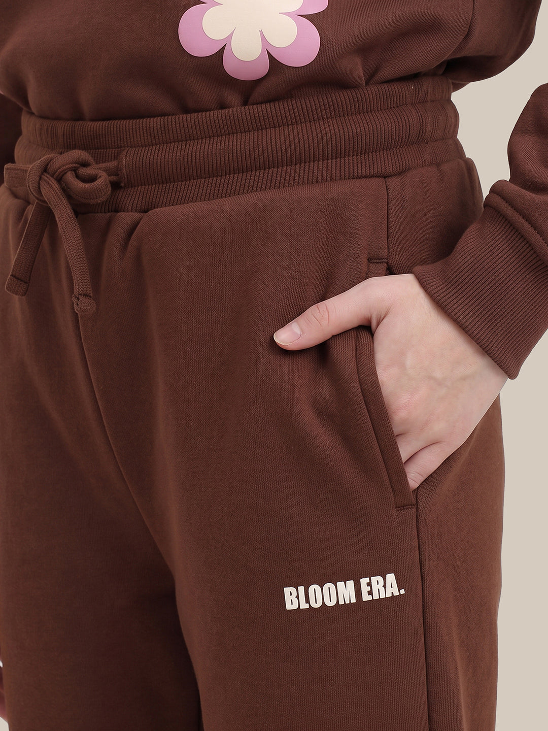 GIRLS Brown Floral Sweatpants