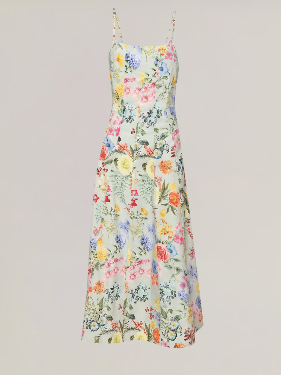 Green Floral Print Midaxi Dress