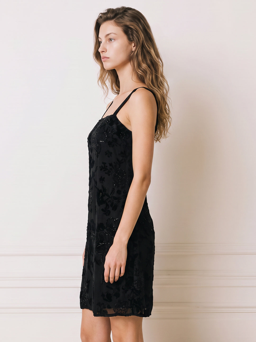Black Floral Mini Dress