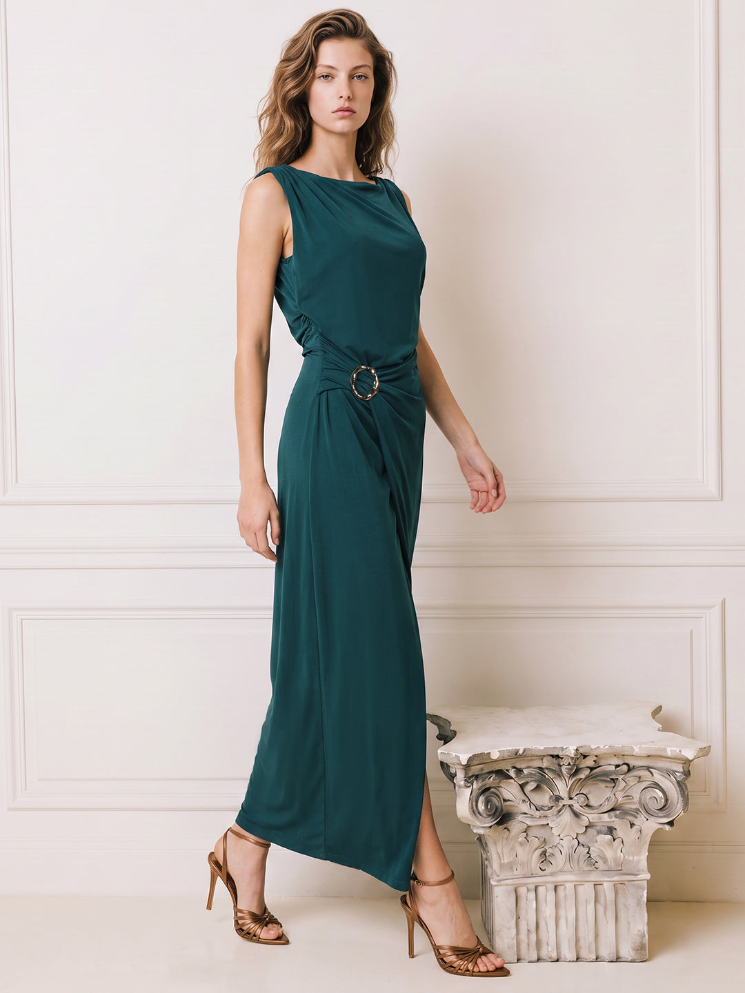 Green Sleeveless Maxi Dress