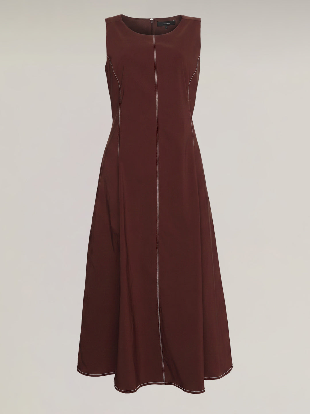Brown Sleeveless Midi Dress