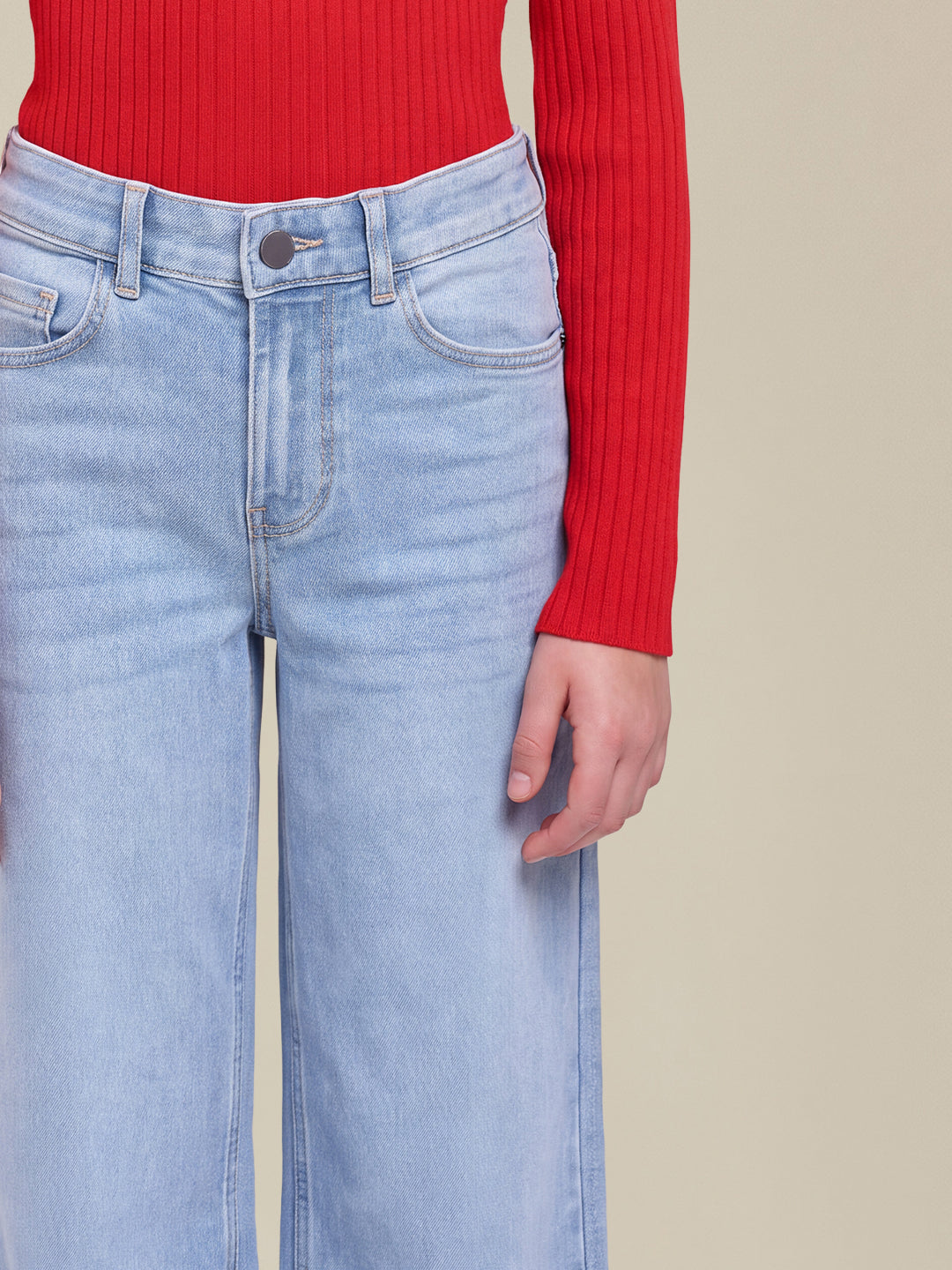GIRLS Light Blue Wide Leg Jeans