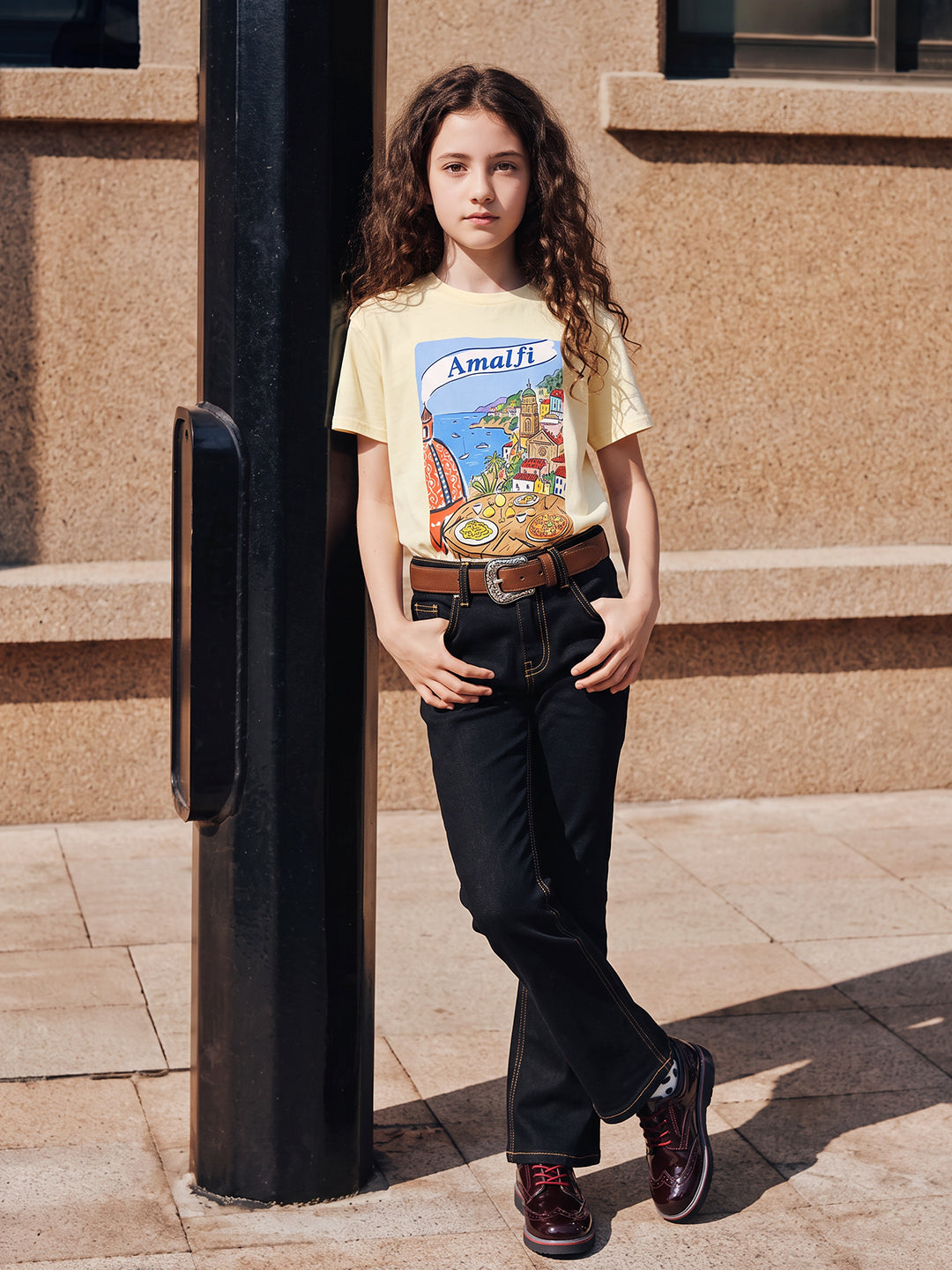 GIRLS Black Mid Rise Bootcut Jeans